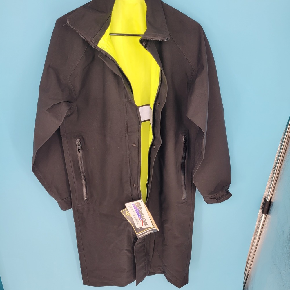 NWT Blauer Reversible Raincoat Mens XS Black Hi-Vis Yellow Gore-Tex Waterproof